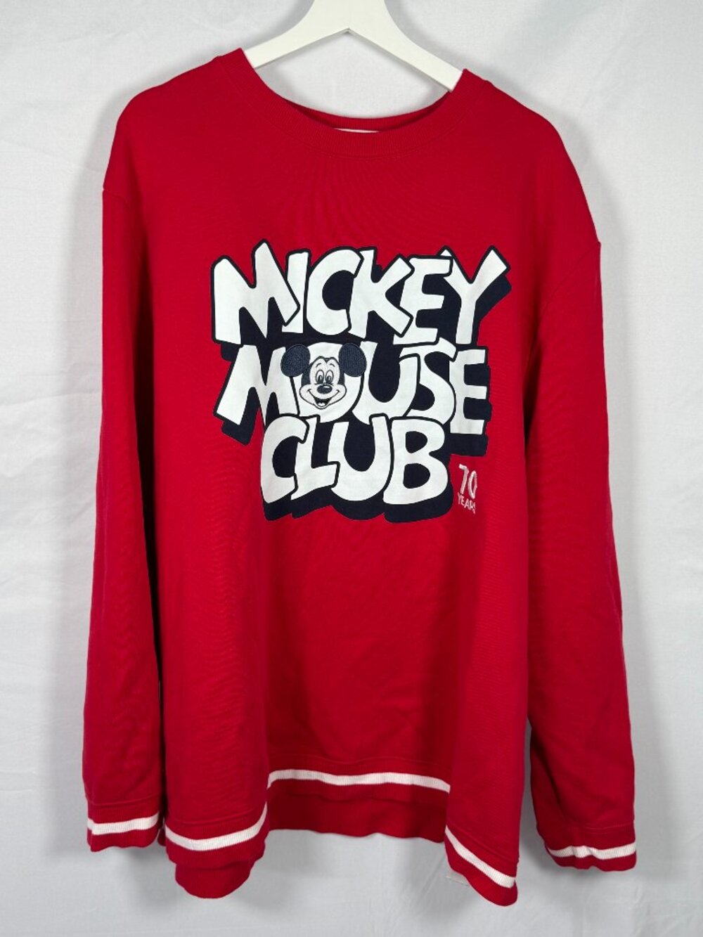 Walt Disney World Parks Mickey Mouse Club 70 Years Red Sweatshirt Size 3XL